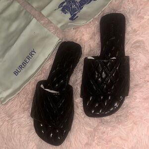 Burberry Black Quilted Sandals